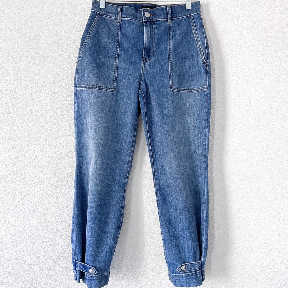 Express - High Rise Cropped Straight Cuffed Jeans